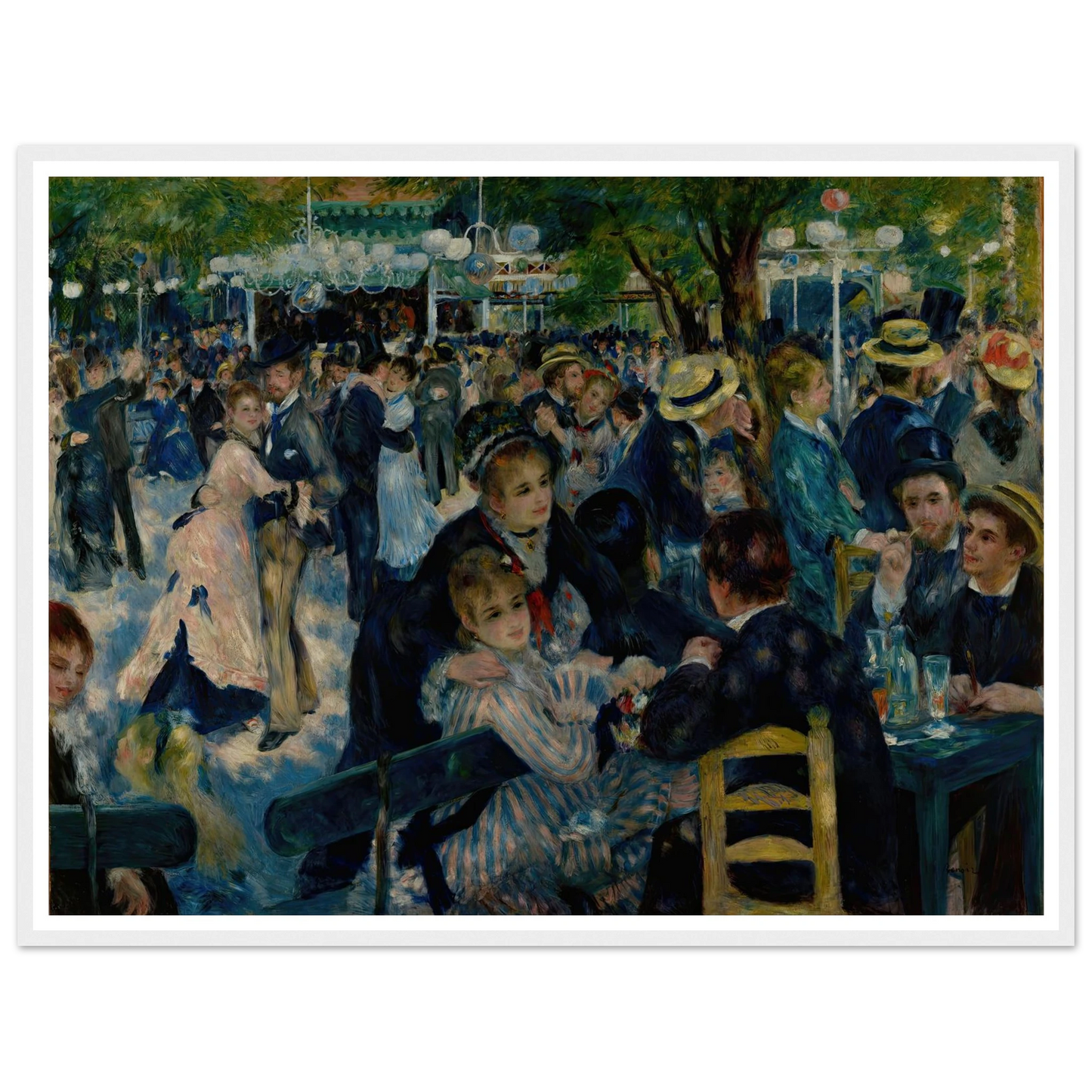 Dance at Le Moulin de la Galette (1876) Art Print | Pierre Auguste Renoir - Framed Poster - 30x40 cm / 12x16″ - Black frame