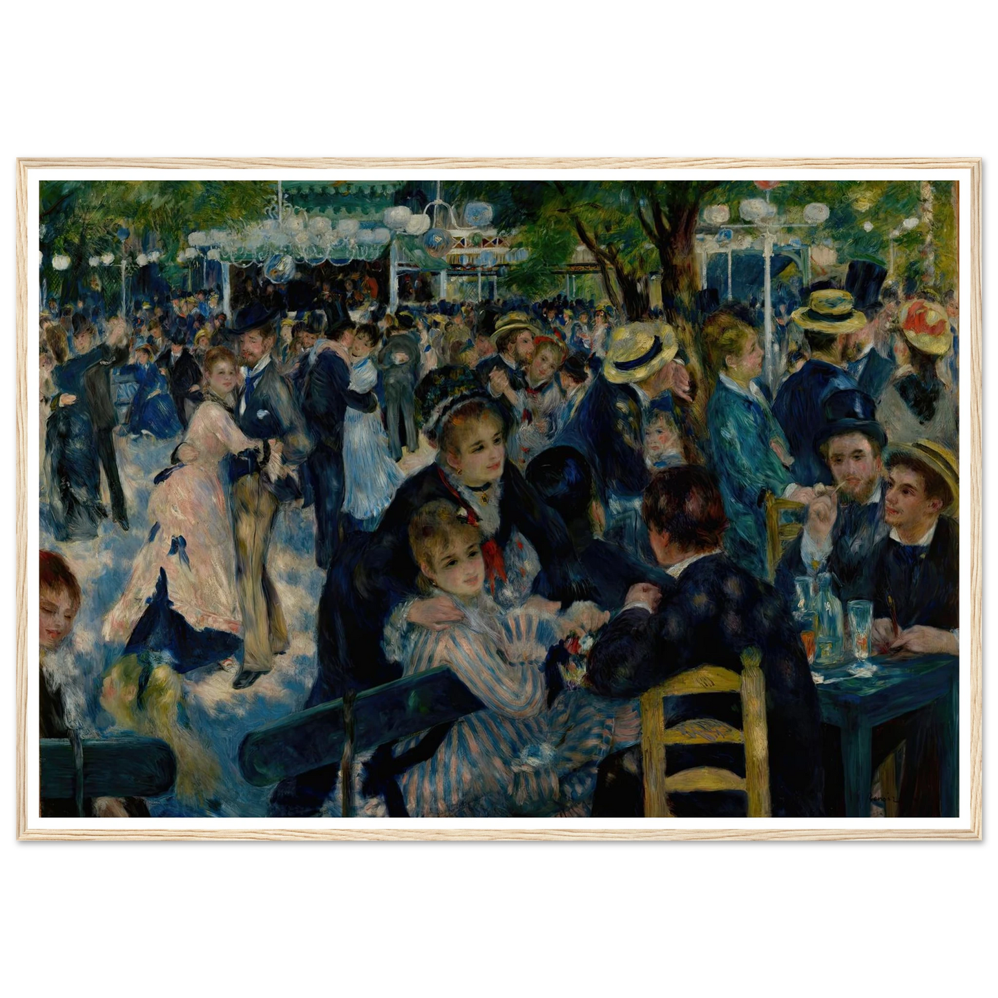 Dance at Le Moulin de la Galette (1876) Art Print | Pierre Auguste Renoir - Framed Poster - 30x40 cm / 12x16″ - Black frame
