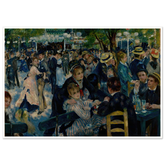 Dance at Le Moulin de la Galette (1876) Art Print | Pierre Auguste Renoir - Framed Poster - 30x40 cm / 12x16″ - Black frame
