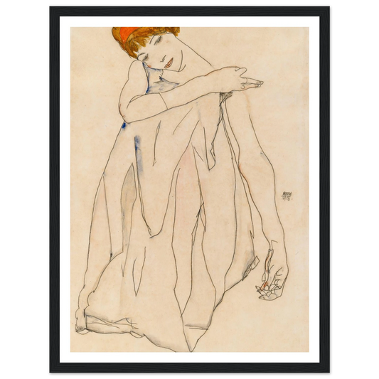 Dancer (Die Tänzerin) (1913) Art Print | Egon Schiele - Framed Poster - 30x40 cm / 12x16″ - Black frame