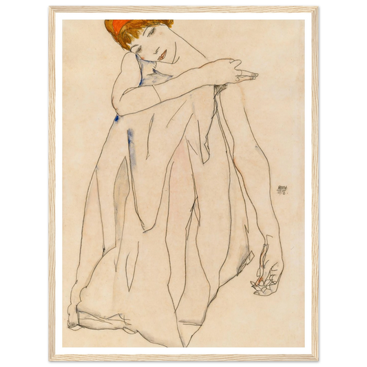 Dancer (Die Tänzerin) (1913) Art Print | Egon Schiele - Framed Poster - 30x40 cm / 12x16″ - Black frame