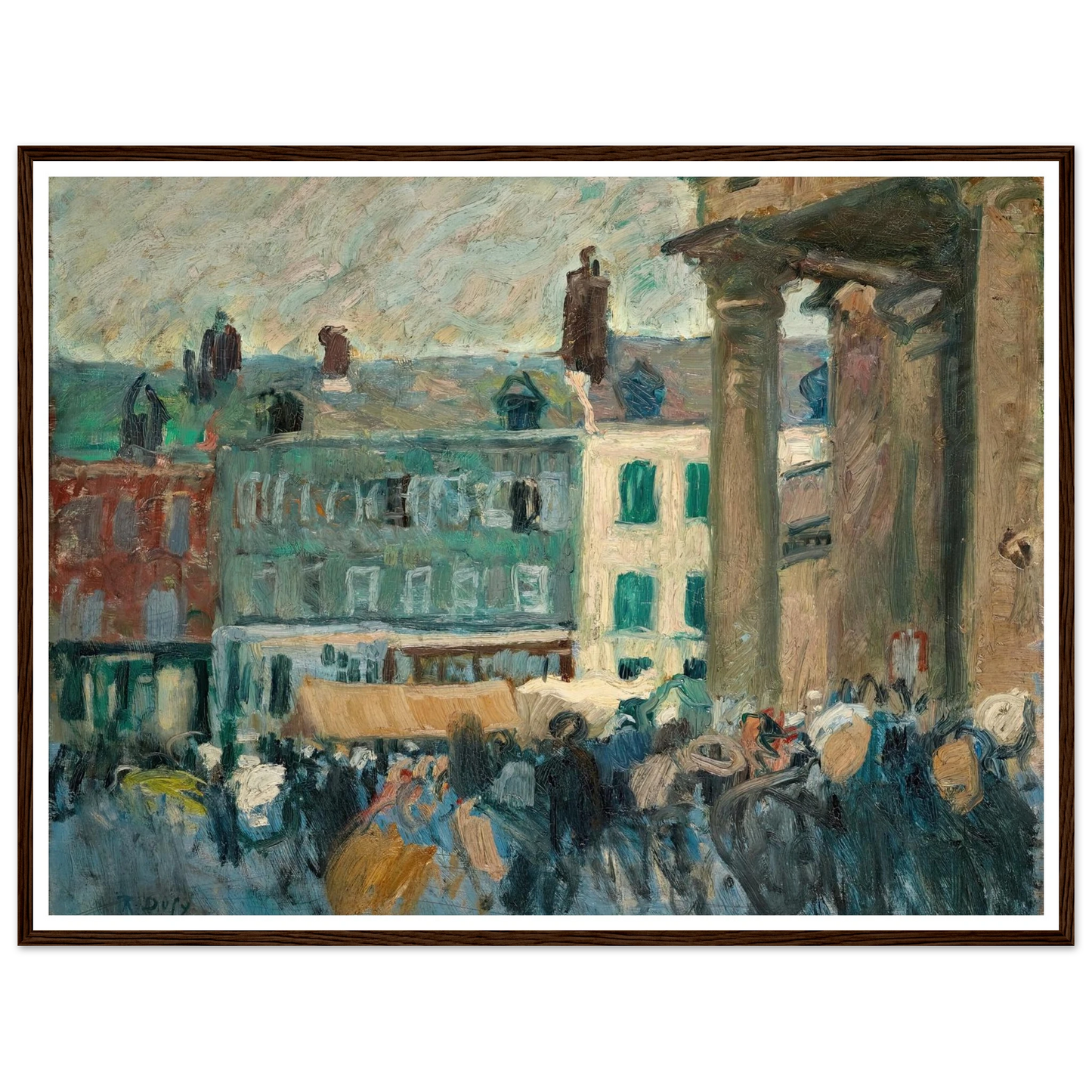 Dans la rue (1901) Art Print | Raoul Dufy - Framed Poster - 30x40 cm / 12x16″ - Black frame