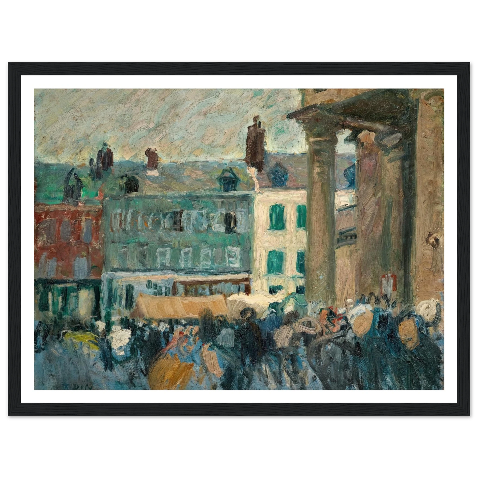 Dans la rue (1901) Art Print | Raoul Dufy - Framed Poster - 30x40 cm / 12x16″ - Black frame