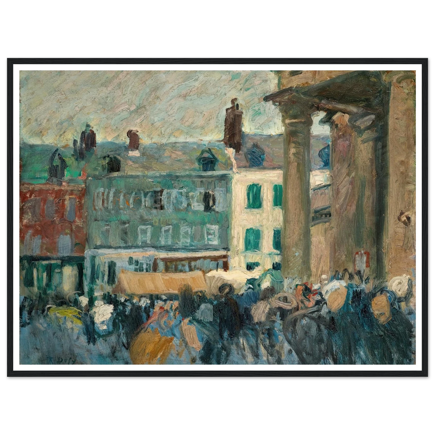 Dans la rue (1901) Art Print | Raoul Dufy - Framed Poster - 30x40 cm / 12x16″ - Black frame