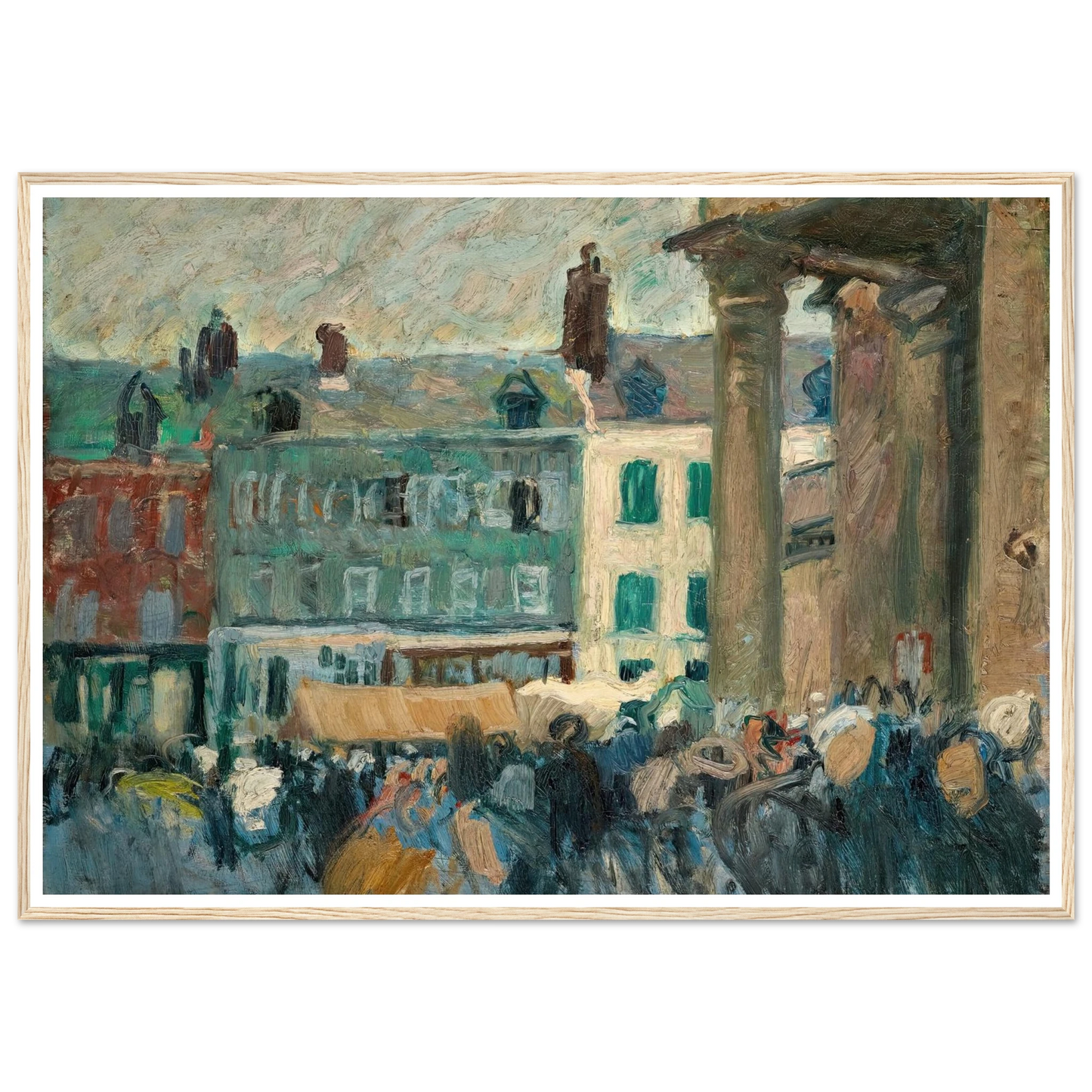 Dans la rue (1901) Art Print | Raoul Dufy - Framed Poster - 30x40 cm / 12x16″ - Black frame