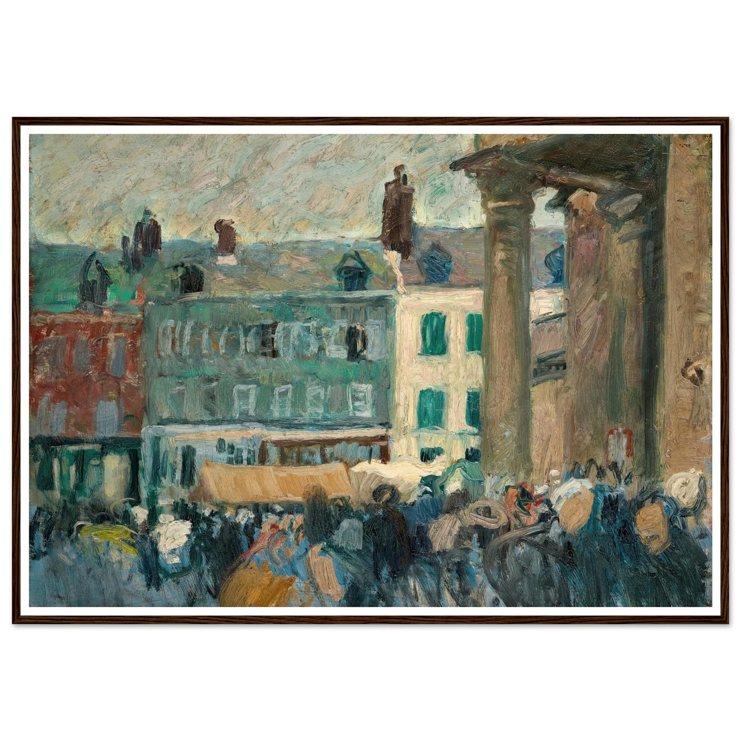 Dans la rue (1901) Art Print | Raoul Dufy - Framed Poster - 30x40 cm / 12x16″ - Black frame