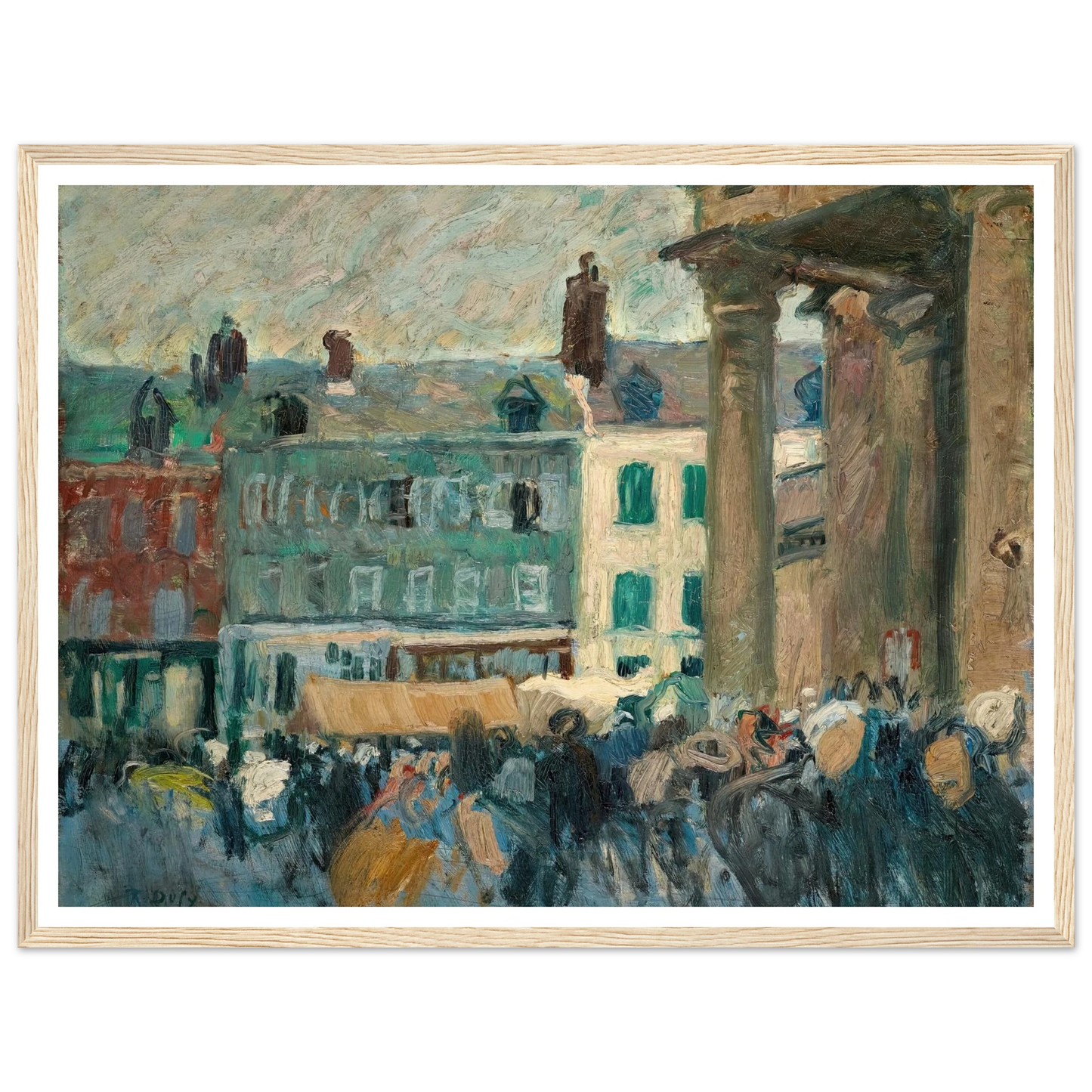 Dans la rue (1901) Art Print | Raoul Dufy - Framed Poster - 30x40 cm / 12x16″ - Black frame