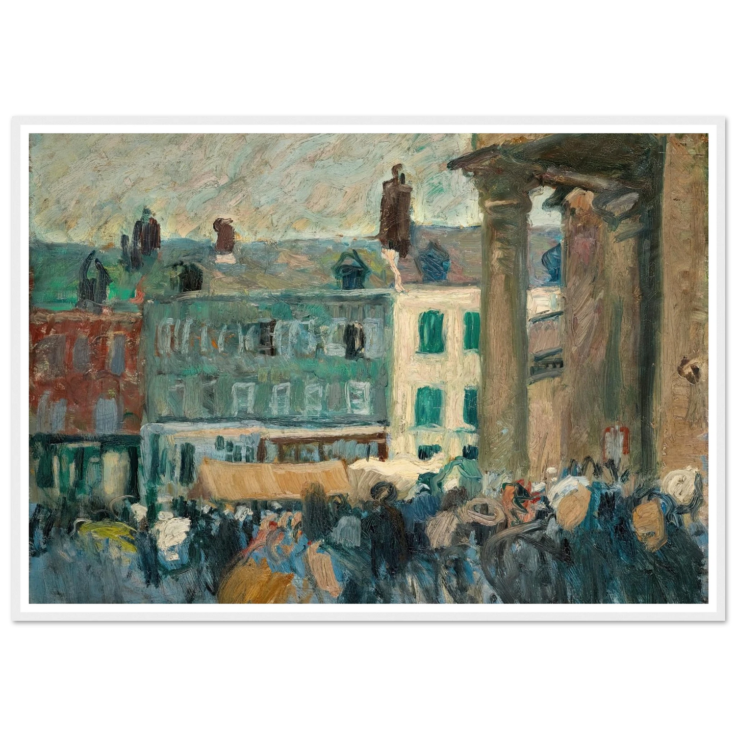 Dans la rue (1901) Art Print | Raoul Dufy - Framed Poster - 30x40 cm / 12x16″ - Black frame