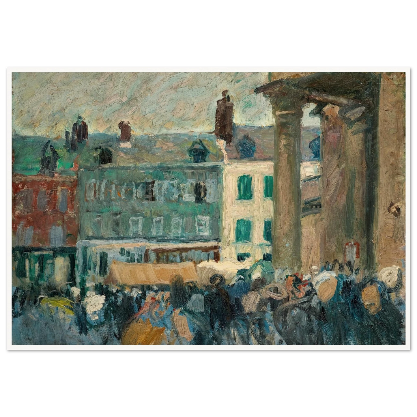 Dans la rue (1901) Art Print | Raoul Dufy - Framed Poster - 30x40 cm / 12x16″ - Black frame