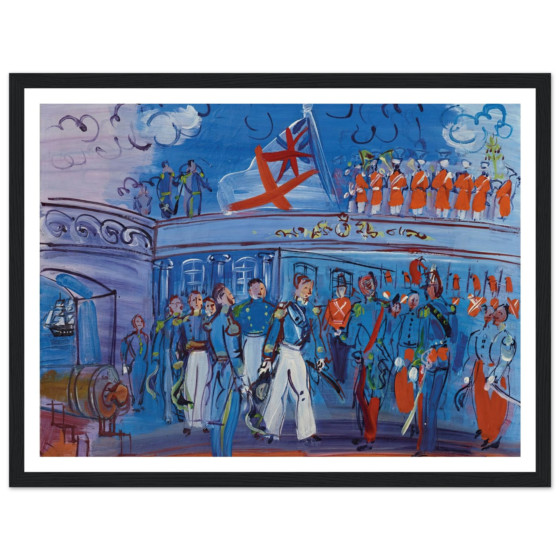 D’après Constantin Guys (circa 1935) Art Print | Raoul Dufy - Framed Poster - 30x40 cm / 12x16″ - Black frame