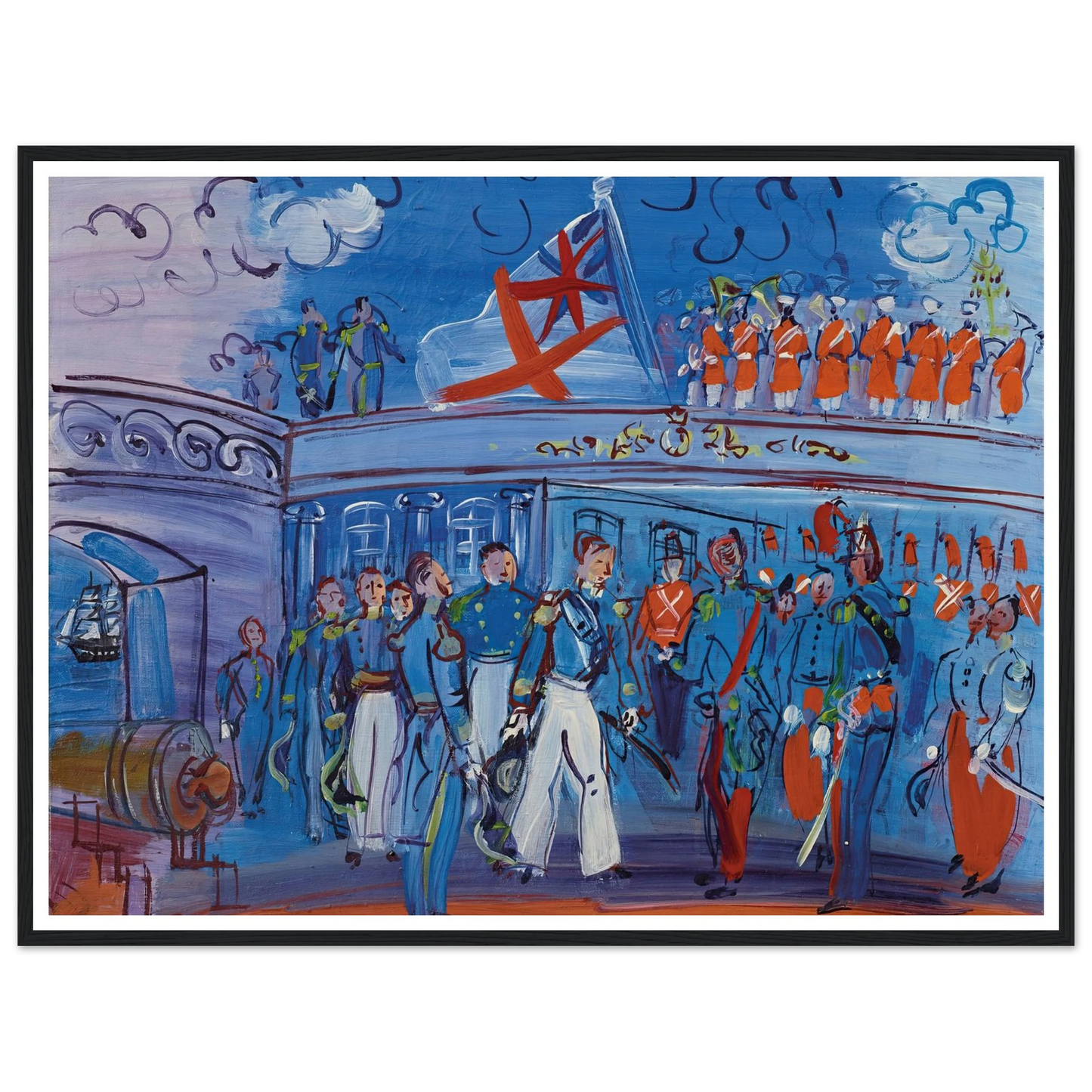 D’après Constantin Guys (circa 1935) Art Print | Raoul Dufy - Framed Poster - 30x40 cm / 12x16″ - Black frame