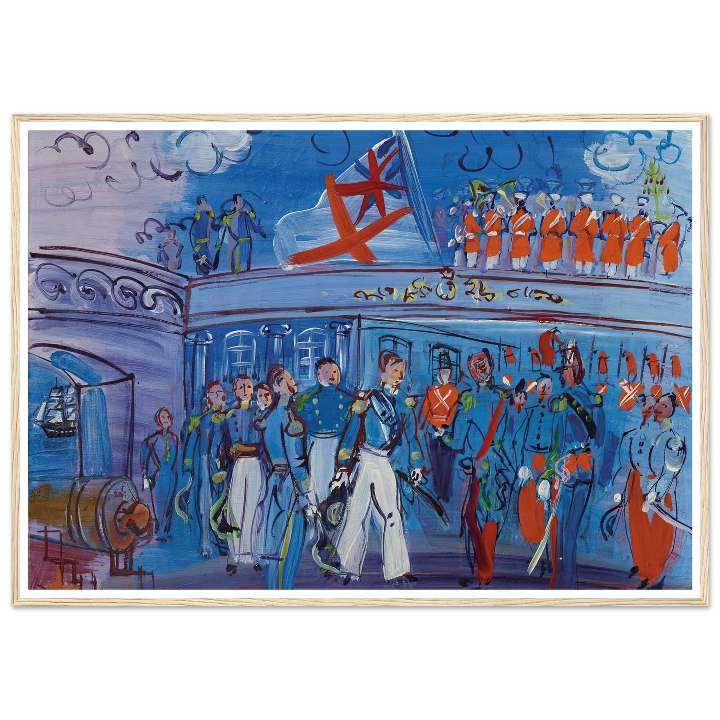 D’après Constantin Guys (circa 1935) Art Print | Raoul Dufy - Framed Poster - 30x40 cm / 12x16″ - Black frame