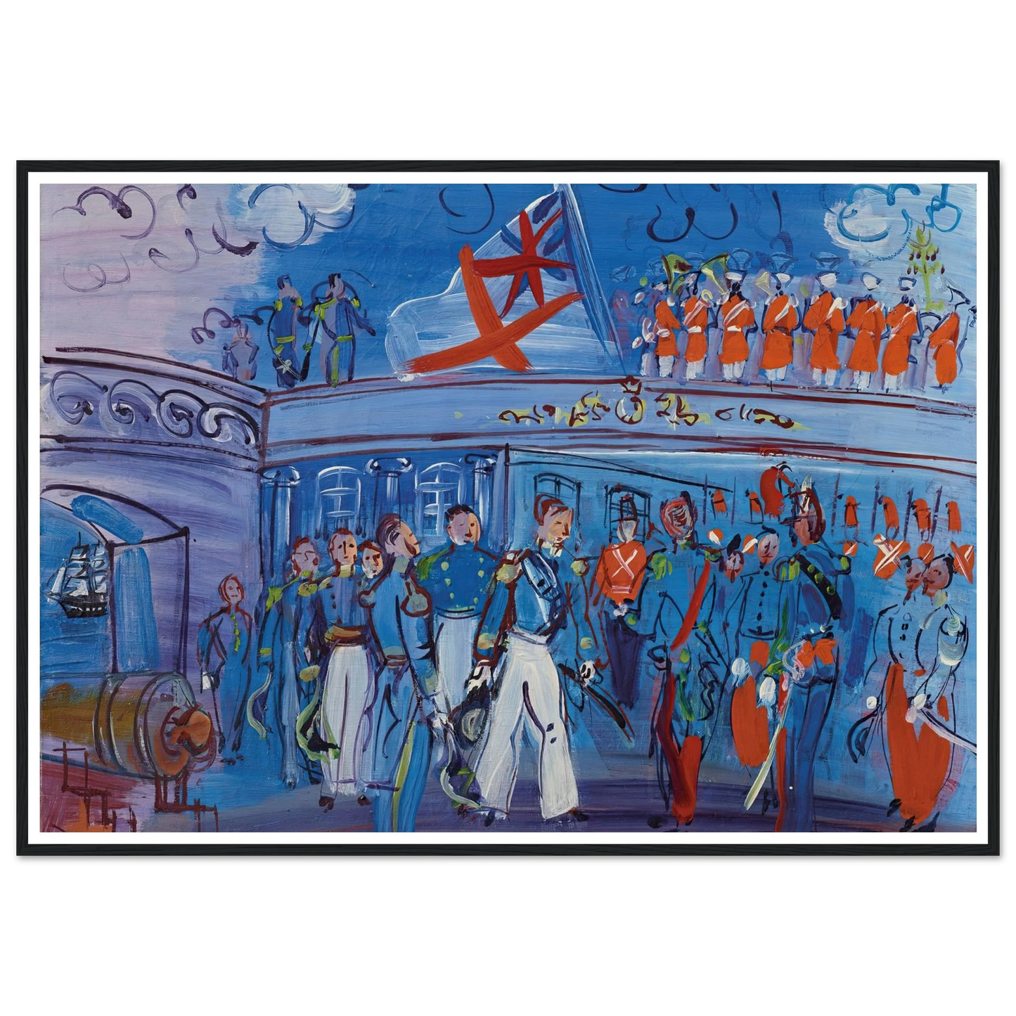 D’après Constantin Guys (circa 1935) Art Print | Raoul Dufy - Framed Poster - 30x40 cm / 12x16″ - Black frame