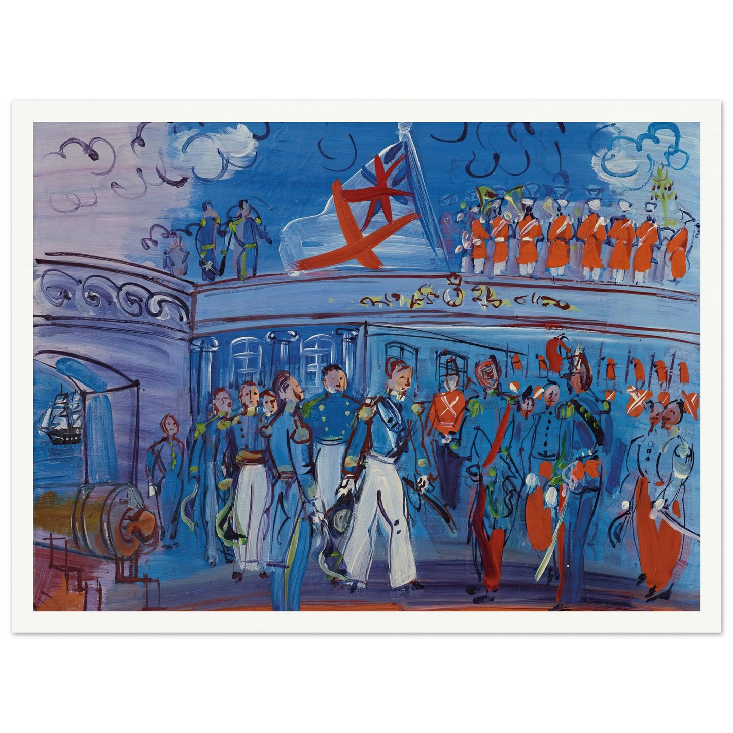 D’après Constantin Guys (circa 1935) Art Print | Raoul Dufy - Framed Poster - 30x40 cm / 12x16″ - Black frame