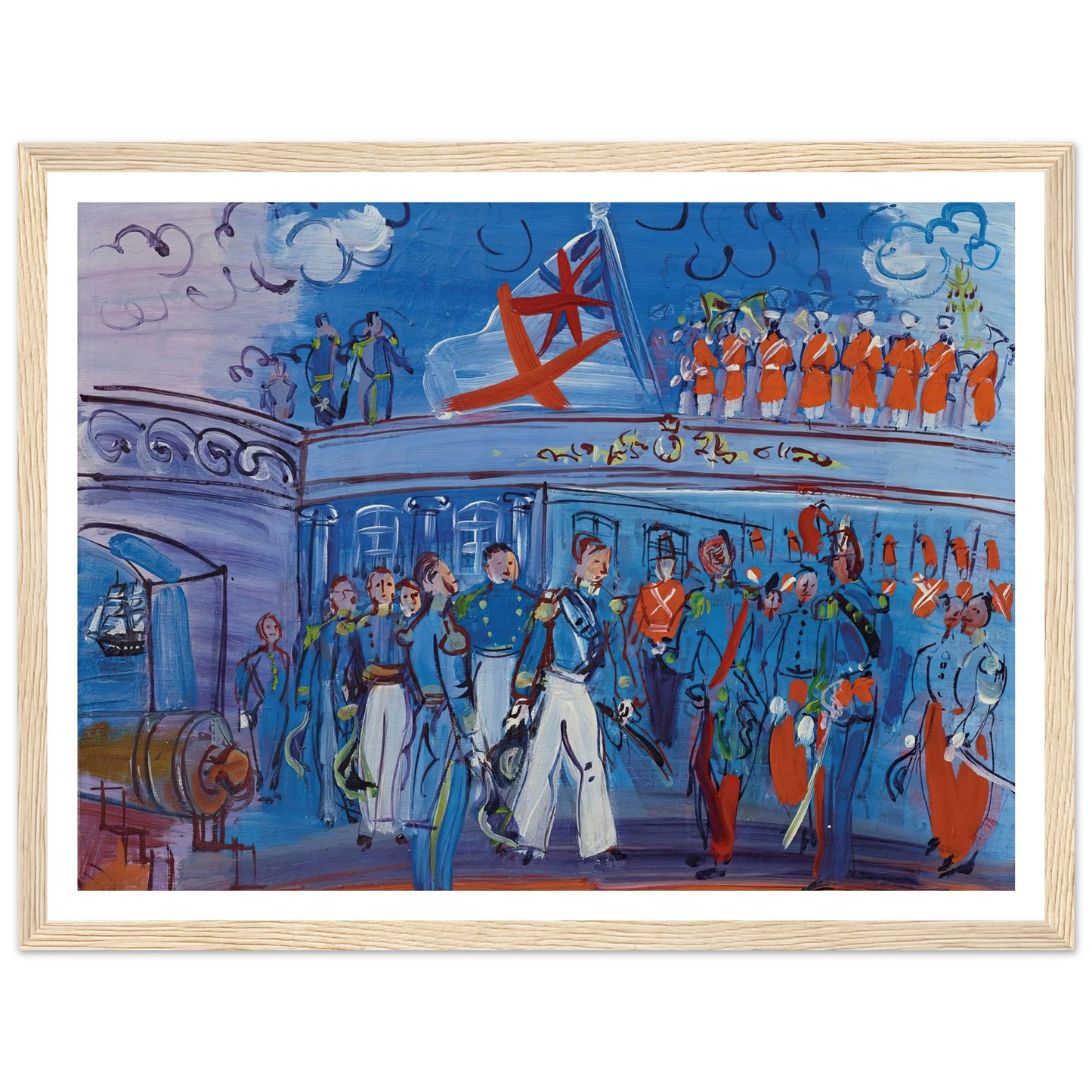 D’après Constantin Guys (circa 1935) Art Print | Raoul Dufy - Framed Poster - 30x40 cm / 12x16″ - Black frame