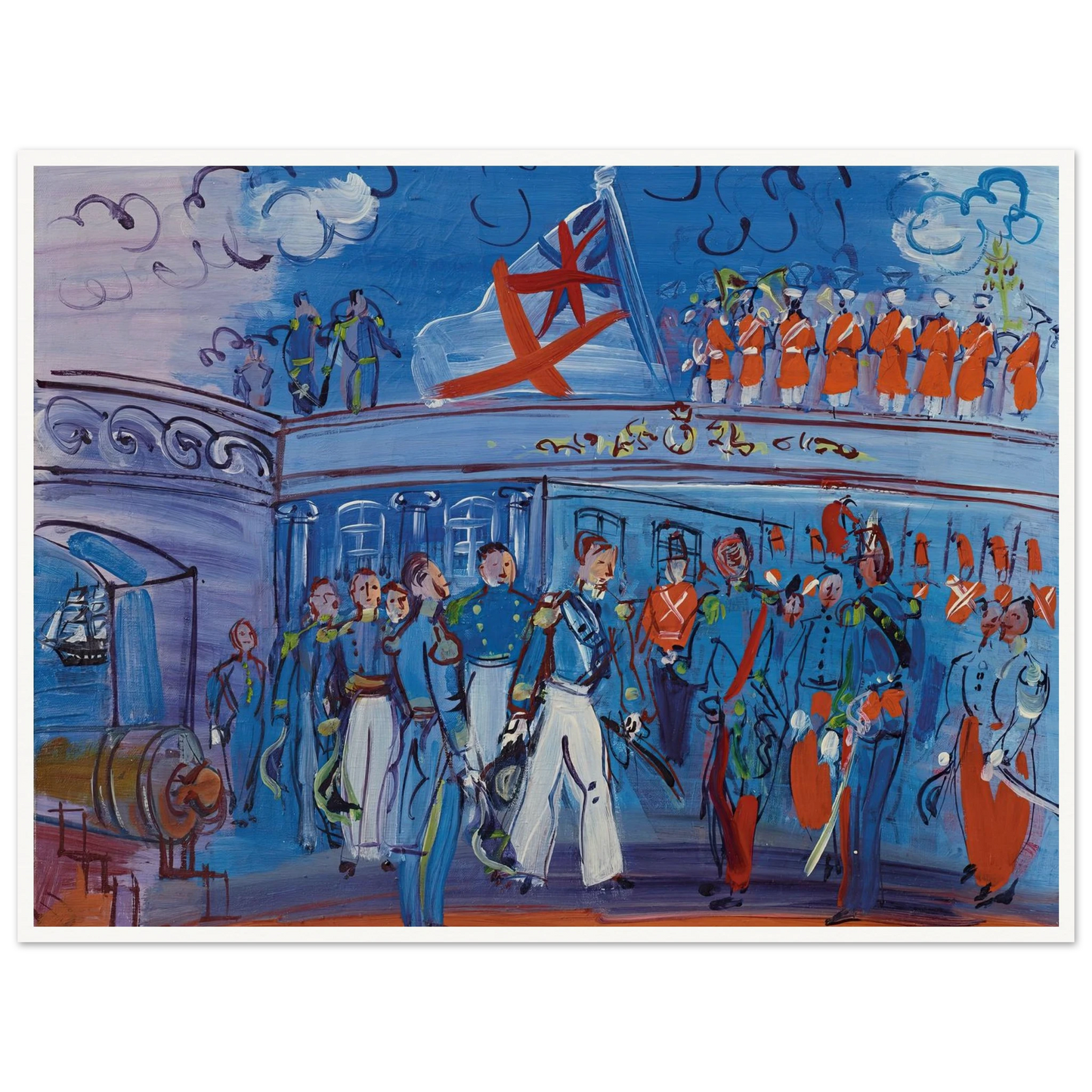 D’après Constantin Guys (circa 1935) Art Print | Raoul Dufy - Framed Poster - 30x40 cm / 12x16″ - Black frame