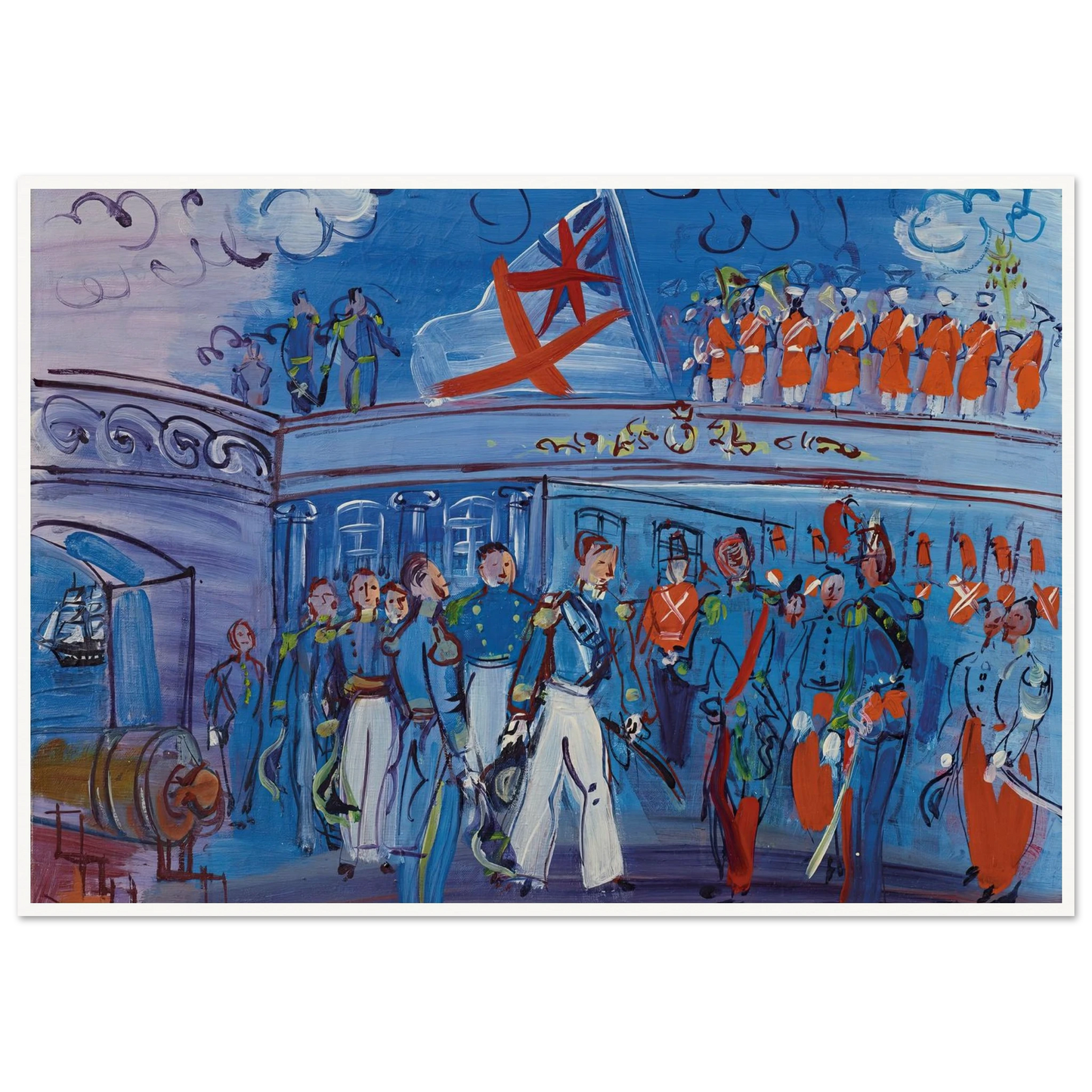 D’après Constantin Guys (circa 1935) Art Print | Raoul Dufy - Framed Poster - 30x40 cm / 12x16″ - Black frame