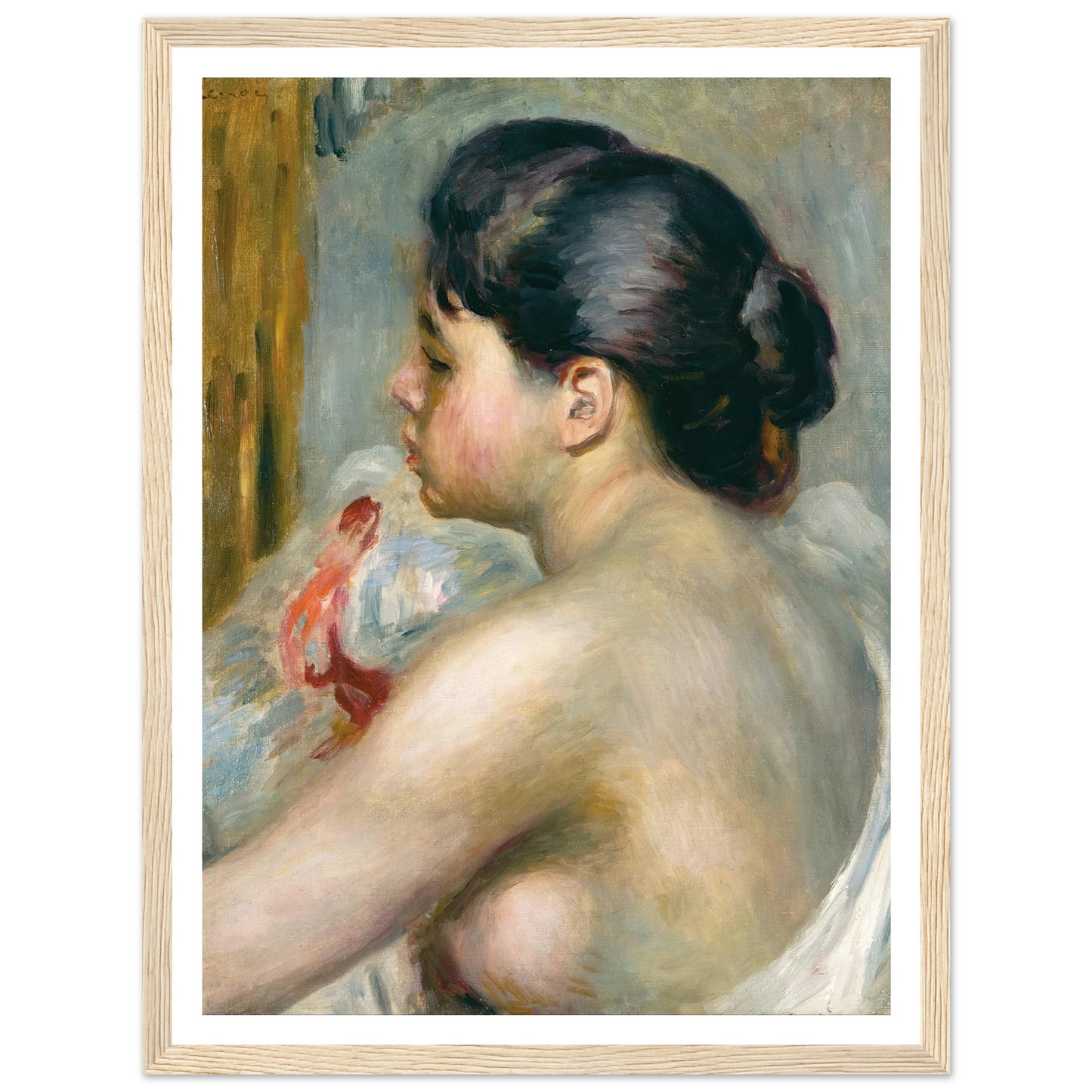 Dark-Haired Woman (1903) Art Print | Pierre Auguste Renoir - Framed Poster - 30x40 cm / 12x16″ - Black frame