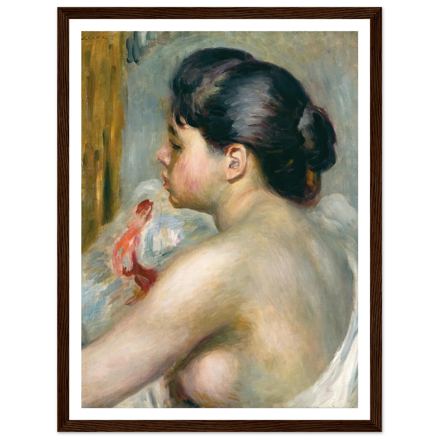 Dark-Haired Woman (1903) Art Print | Pierre Auguste Renoir - Framed Poster - 30x40 cm / 12x16″ - Black frame