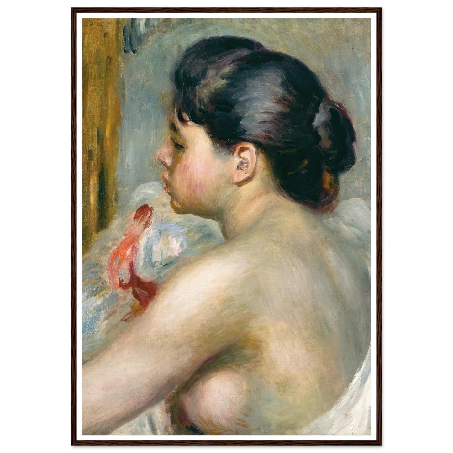 Dark-Haired Woman (1903) Art Print | Pierre Auguste Renoir - Framed Poster - 30x40 cm / 12x16″ - Black frame