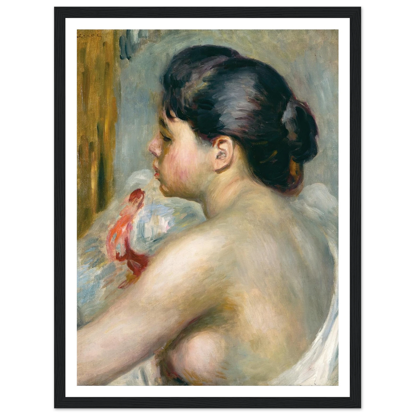 Dark-Haired Woman (1903) Art Print | Pierre Auguste Renoir - Framed Poster - 30x40 cm / 12x16″ - Black frame