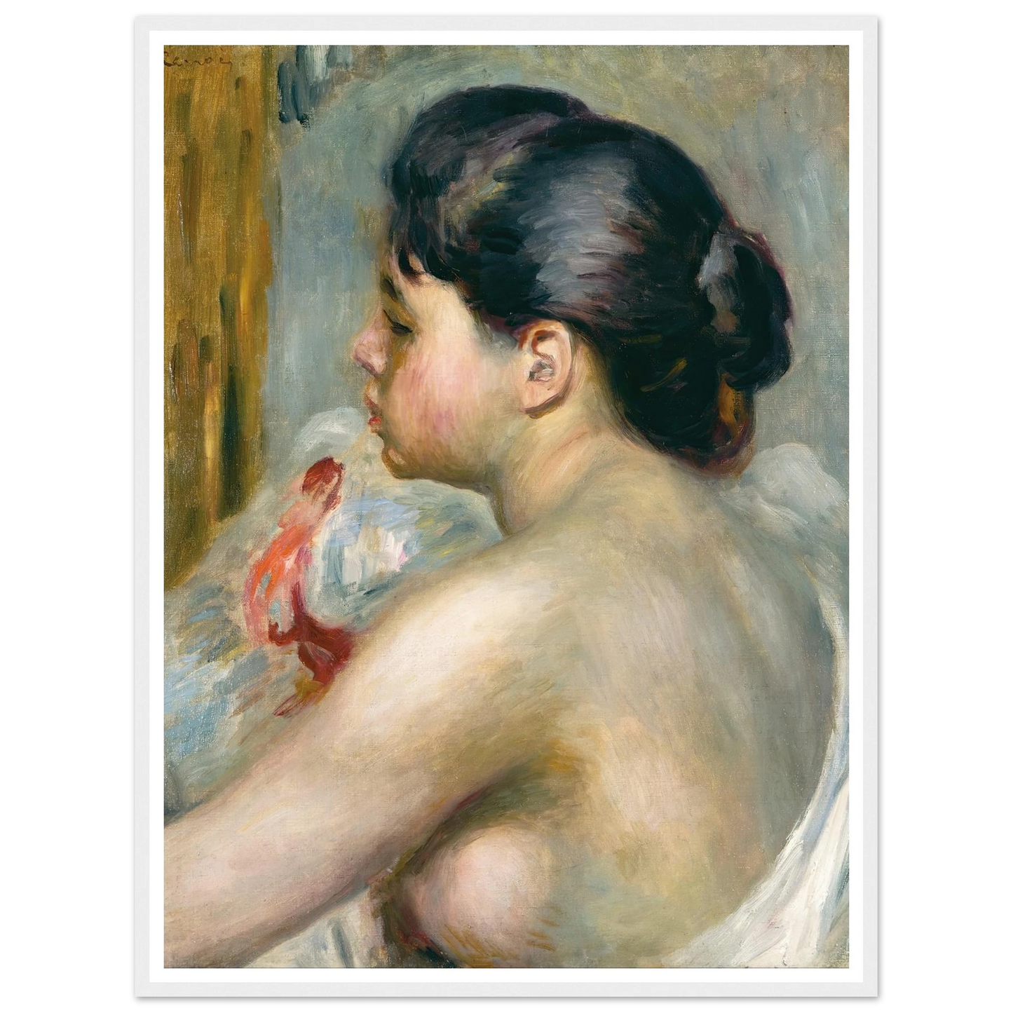 Dark-Haired Woman (1903) Art Print | Pierre Auguste Renoir - Framed Poster - 30x40 cm / 12x16″ - Black frame
