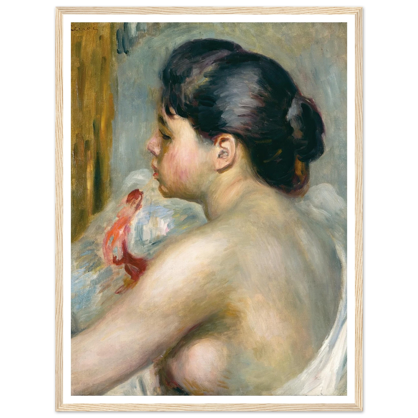 Dark-Haired Woman (1903) Art Print | Pierre Auguste Renoir - Framed Poster - 30x40 cm / 12x16″ - Black frame