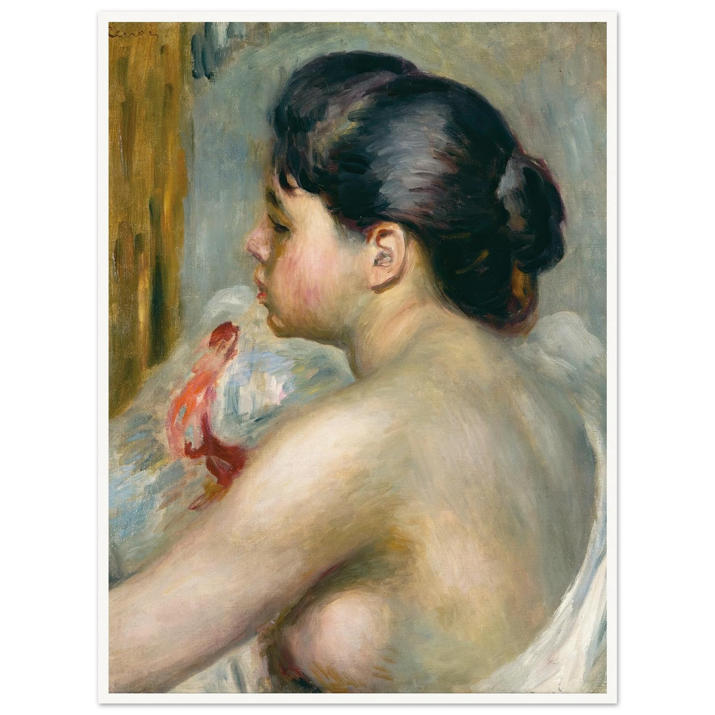 Dark-Haired Woman (1903) Art Print | Pierre Auguste Renoir - Framed Poster - 30x40 cm / 12x16″ - Black frame