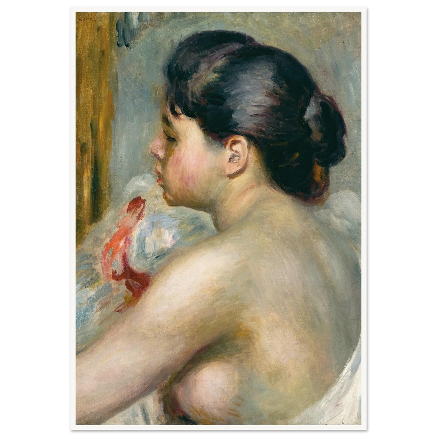 Dark-Haired Woman (1903) Art Print | Pierre Auguste Renoir - Framed Poster - 30x40 cm / 12x16″ - Black frame