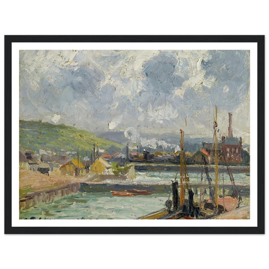Darse De Pêche Et Bassin Duquesne, Dieppe, Temps Gris Lumineux (1902) Art Print | Camille Pissarro - Framed Poster - 30x40 cm / 12x16″ - Black frame