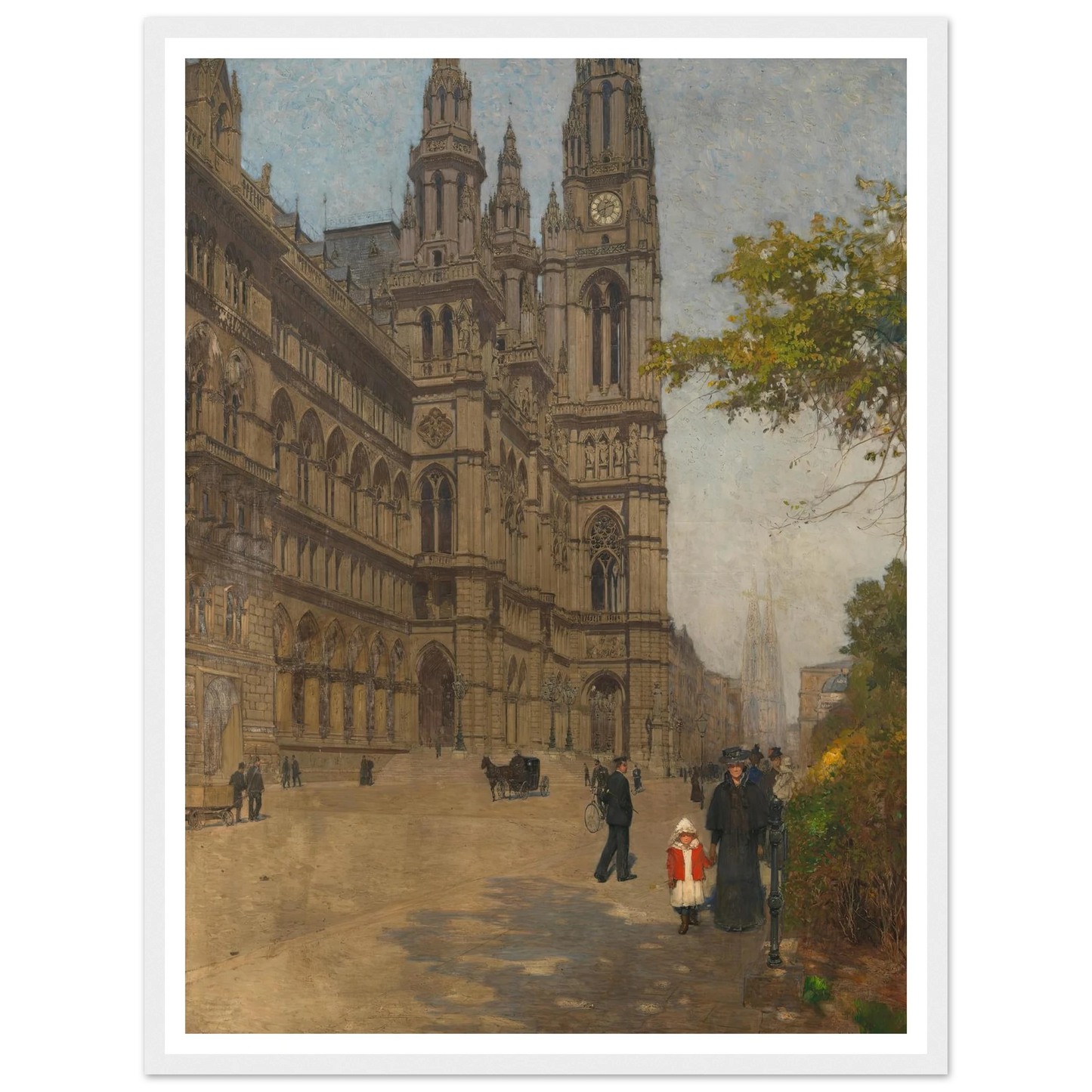 Das neue Rathaus (1898) Art Print | Carl Moll - Framed Poster - 30x40 cm / 12x16″ - Black frame