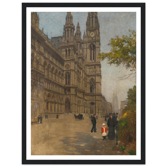 Das neue Rathaus (1898) Art Print | Carl Moll - Framed Poster - 30x40 cm / 12x16″ - Black frame