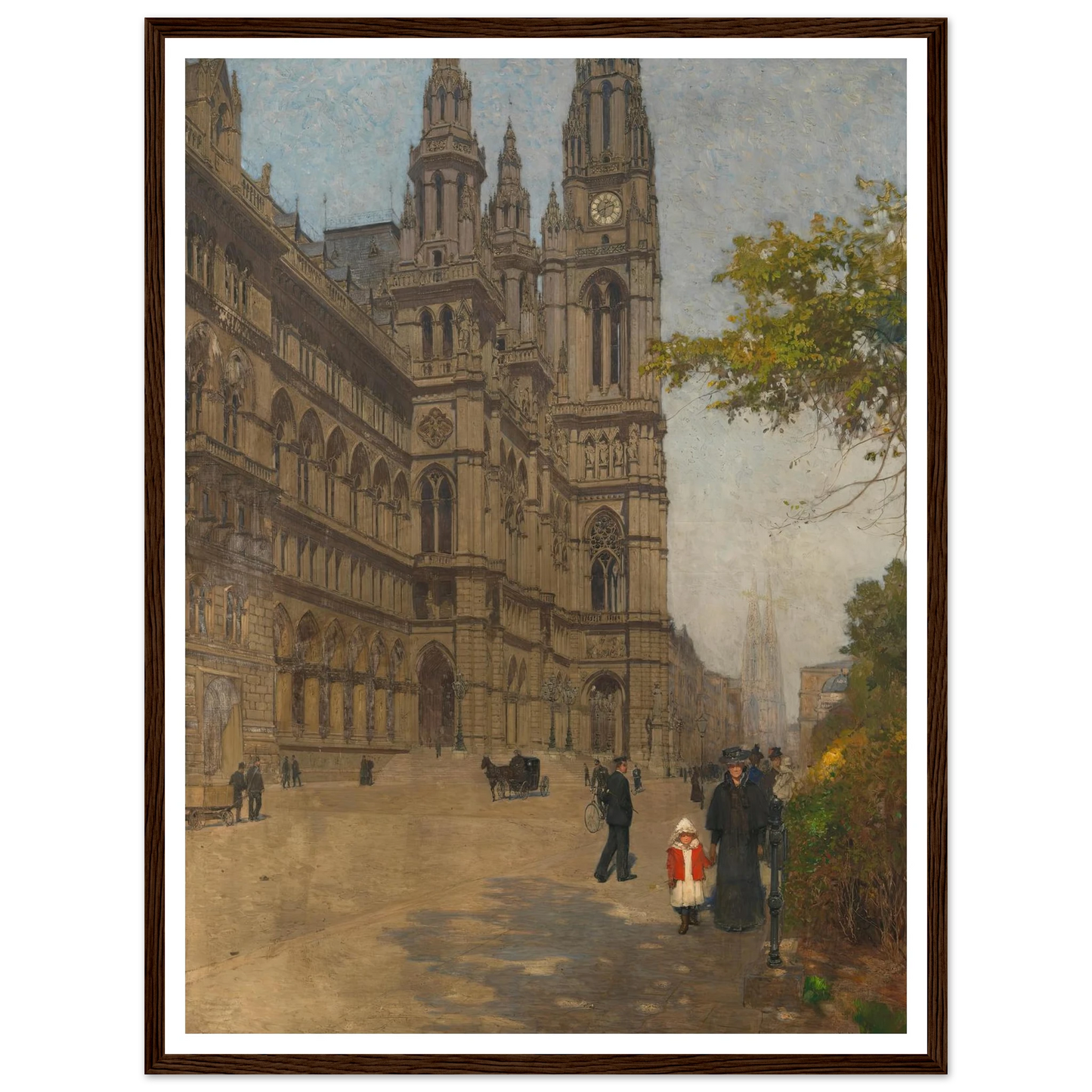 Das neue Rathaus (1898) Art Print | Carl Moll - Framed Poster - 30x40 cm / 12x16″ - Black frame