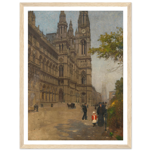 Das neue Rathaus (1898) Art Print | Carl Moll - Framed Poster - 30x40 cm / 12x16″ - Black frame