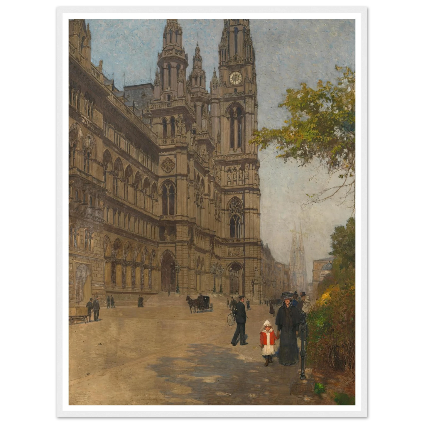 Das neue Rathaus (1898) Art Print | Carl Moll - Framed Poster - 30x40 cm / 12x16″ - Black frame