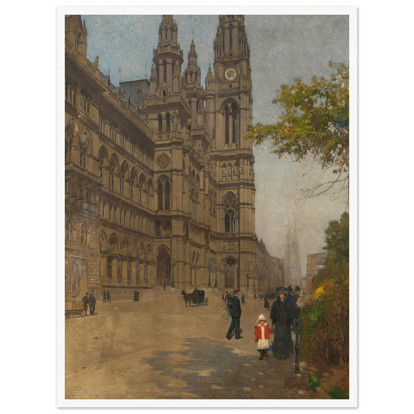 Das neue Rathaus (1898) Art Print | Carl Moll - Framed Poster - 30x40 cm / 12x16″ - Black frame
