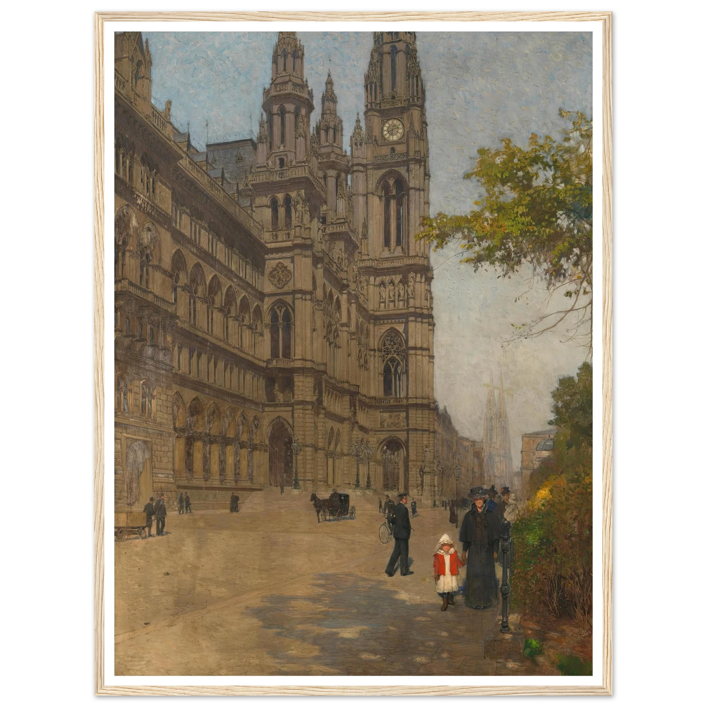 Das neue Rathaus (1898) Art Print | Carl Moll - Framed Poster - 30x40 cm / 12x16″ - Black frame