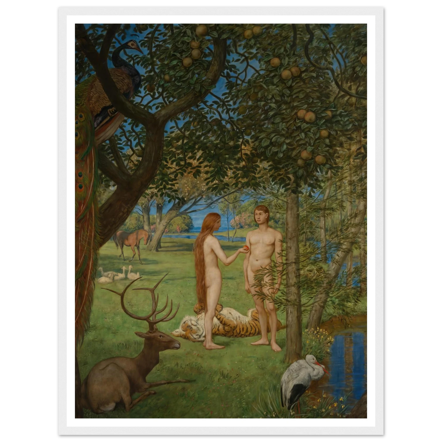 Das Paradies (1901) Art Print | Hans Thoma - Framed Poster - 30x40 cm / 12x16″ - Black frame