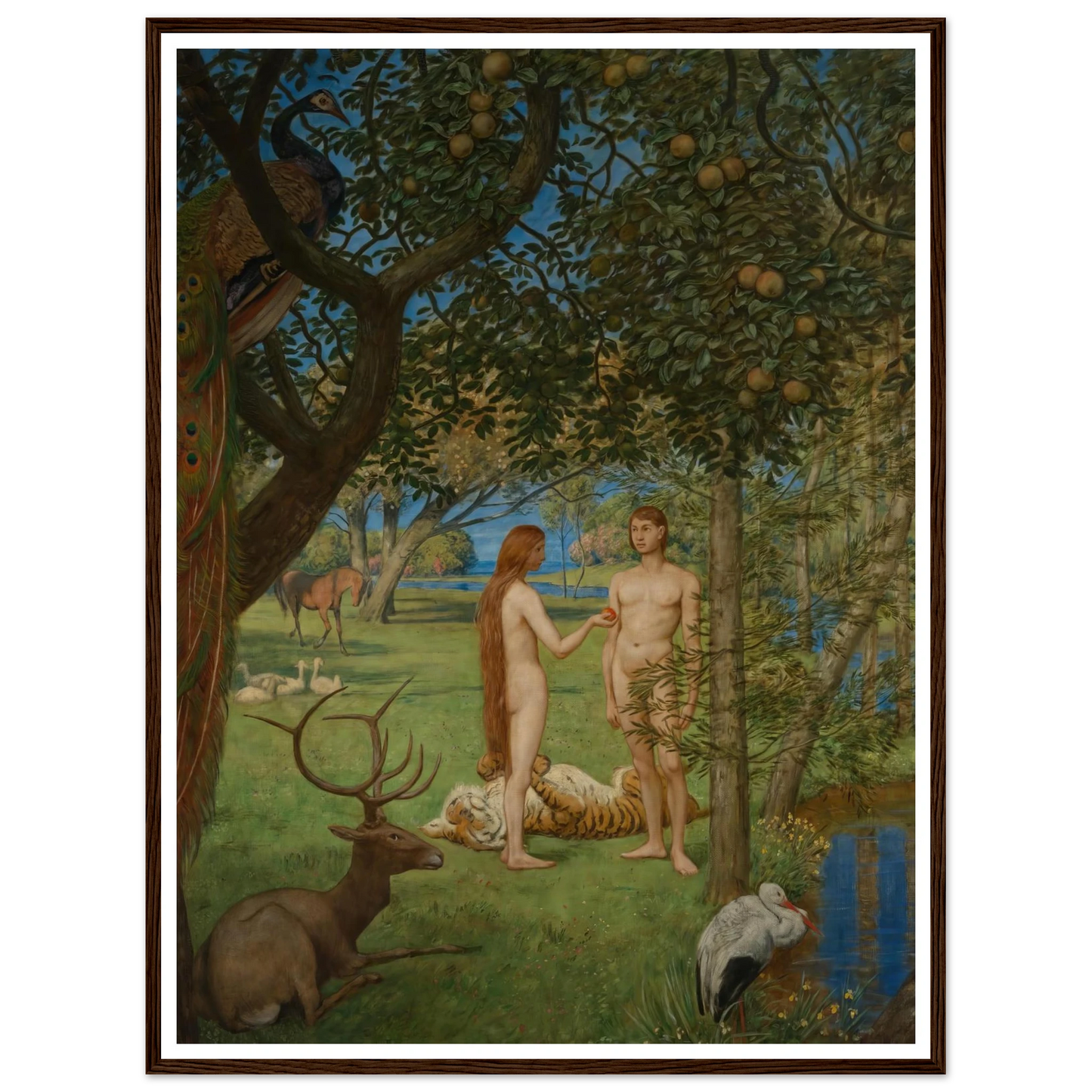 Das Paradies (1901) Art Print | Hans Thoma - Framed Poster - 30x40 cm / 12x16″ - Black frame