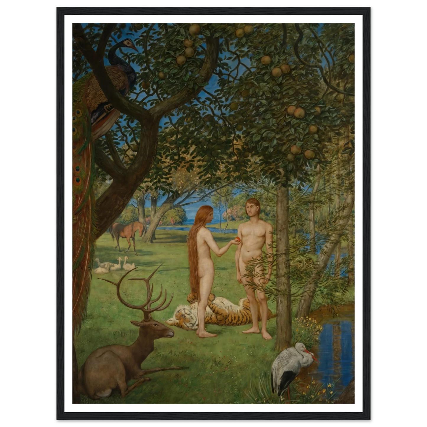 Das Paradies (1901) Art Print | Hans Thoma - Framed Poster - 30x40 cm / 12x16″ - Black frame