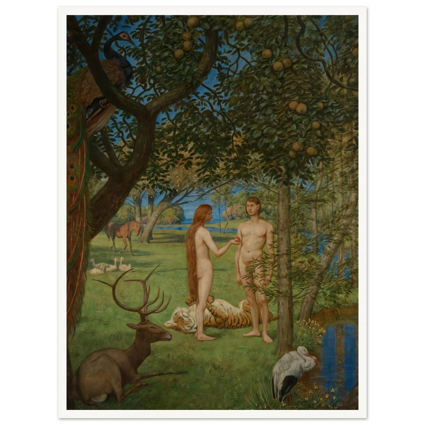 Das Paradies (1901) Art Print | Hans Thoma - Framed Poster - 30x40 cm / 12x16″ - Black frame