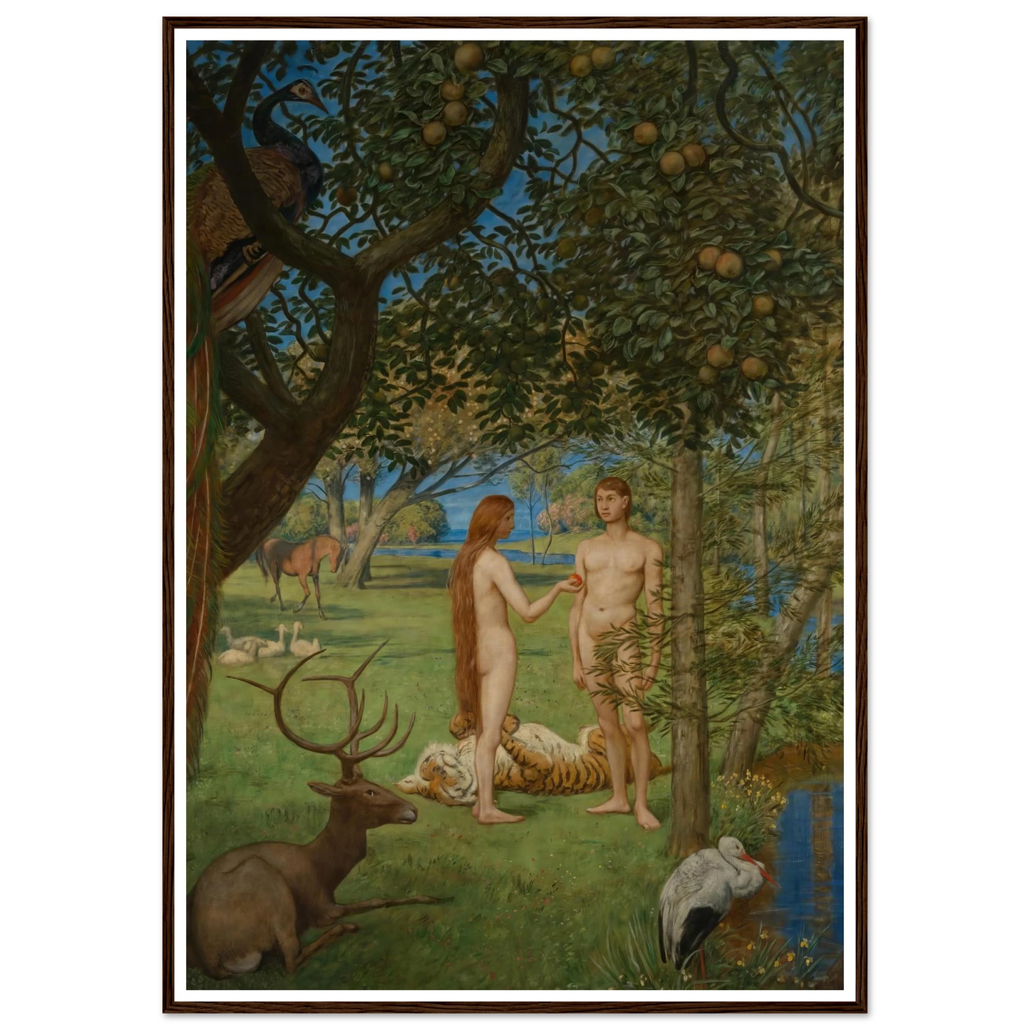 Das Paradies (1901) Art Print | Hans Thoma - Framed Poster - 30x40 cm / 12x16″ - Black frame