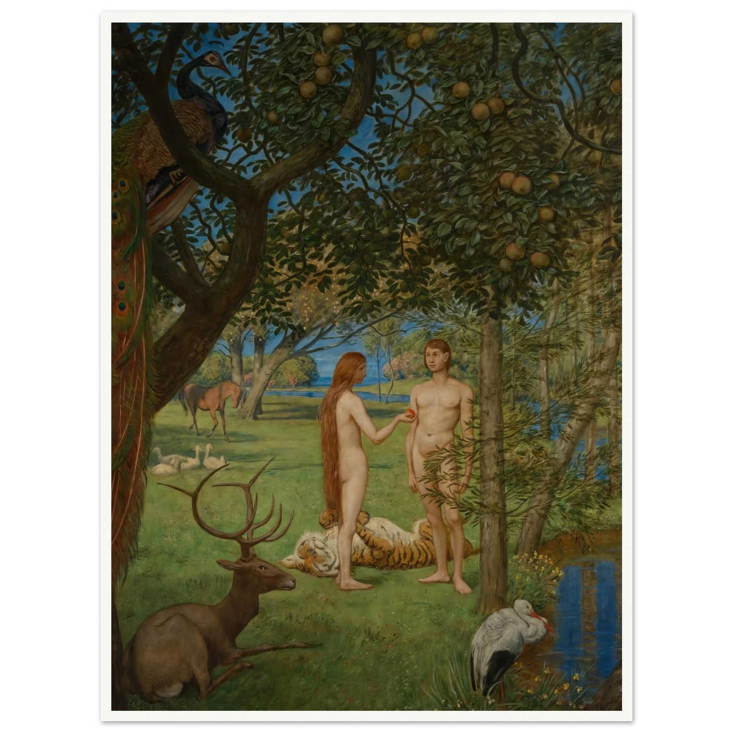 Das Paradies (1901) Art Print | Hans Thoma - Framed Poster - 30x40 cm / 12x16″ - Black frame