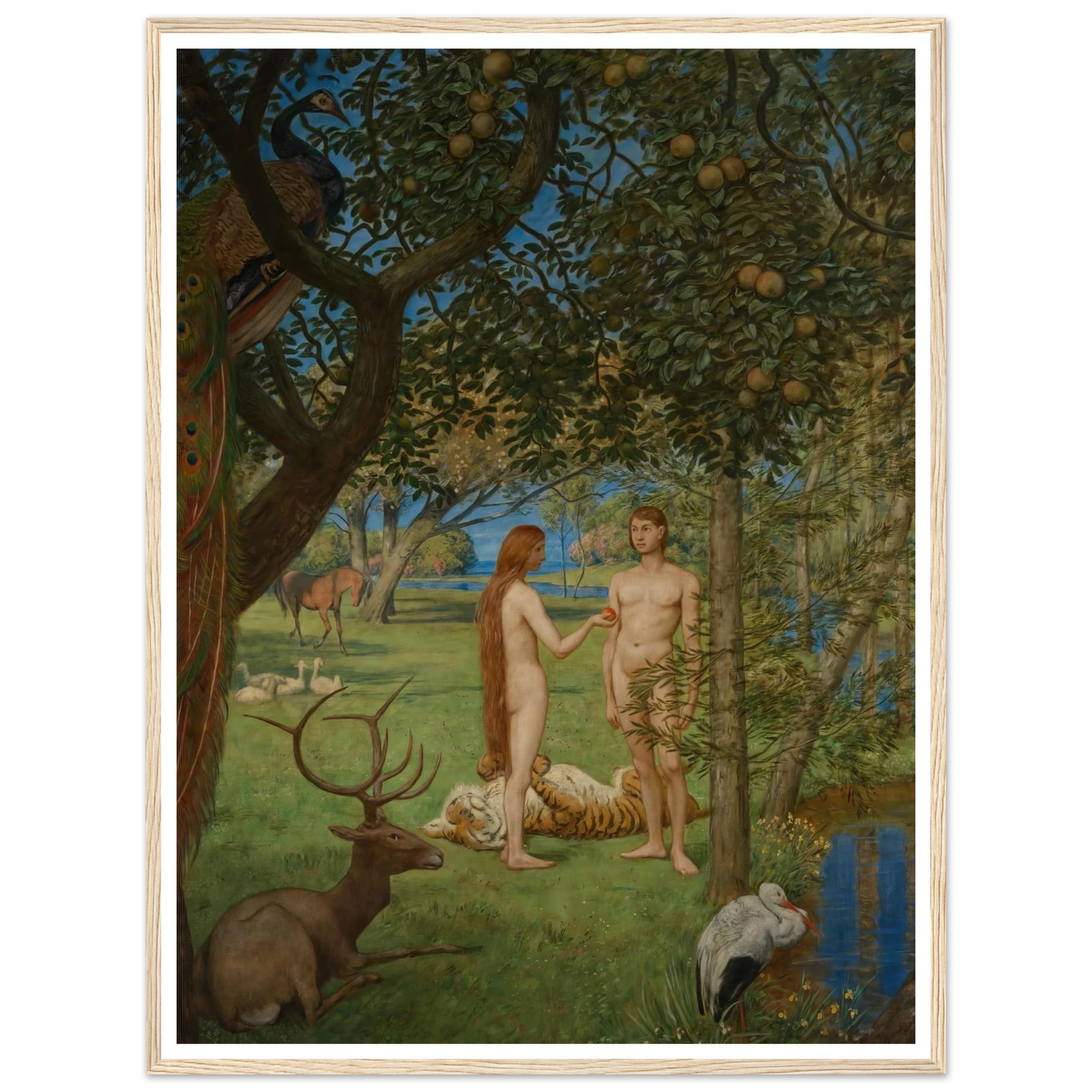 Das Paradies (1901) Art Print | Hans Thoma - Framed Poster - 30x40 cm / 12x16″ - Black frame