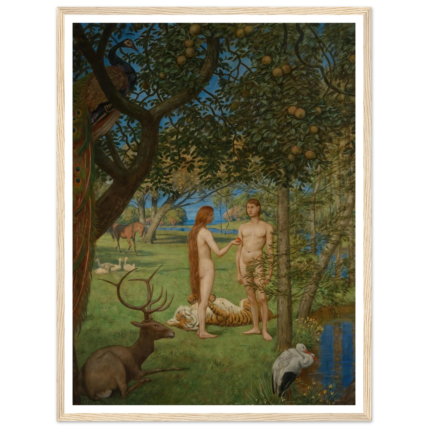 Das Paradies (1901) Art Print | Hans Thoma - Framed Poster - 30x40 cm / 12x16″ - Black frame