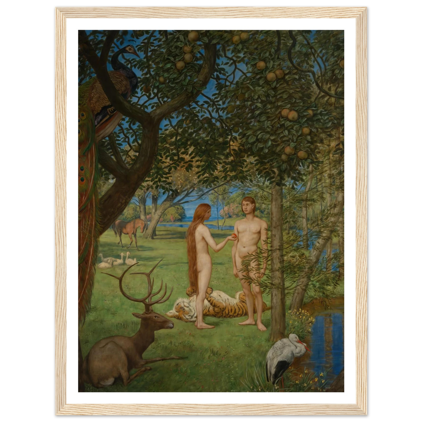 Das Paradies (1901) Art Print | Hans Thoma - Framed Poster - 30x40 cm / 12x16″ - Black frame
