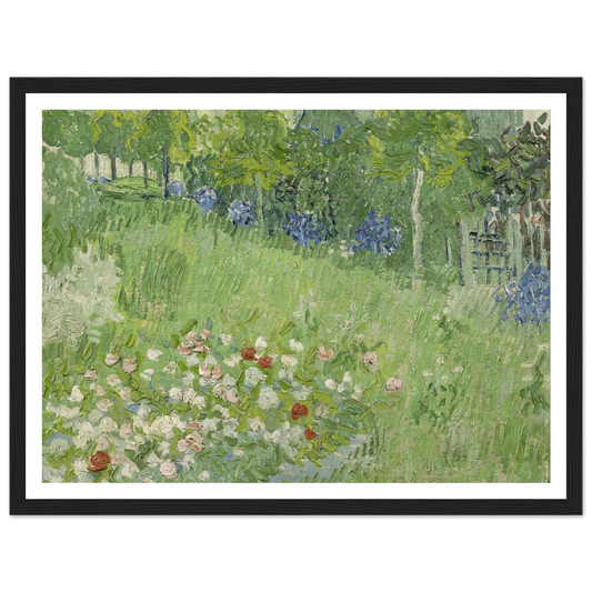 Daubigny’s garden Art Print | Vincent van Gogh - Framed Poster - 30x40 cm / 12x16″ - Black frame