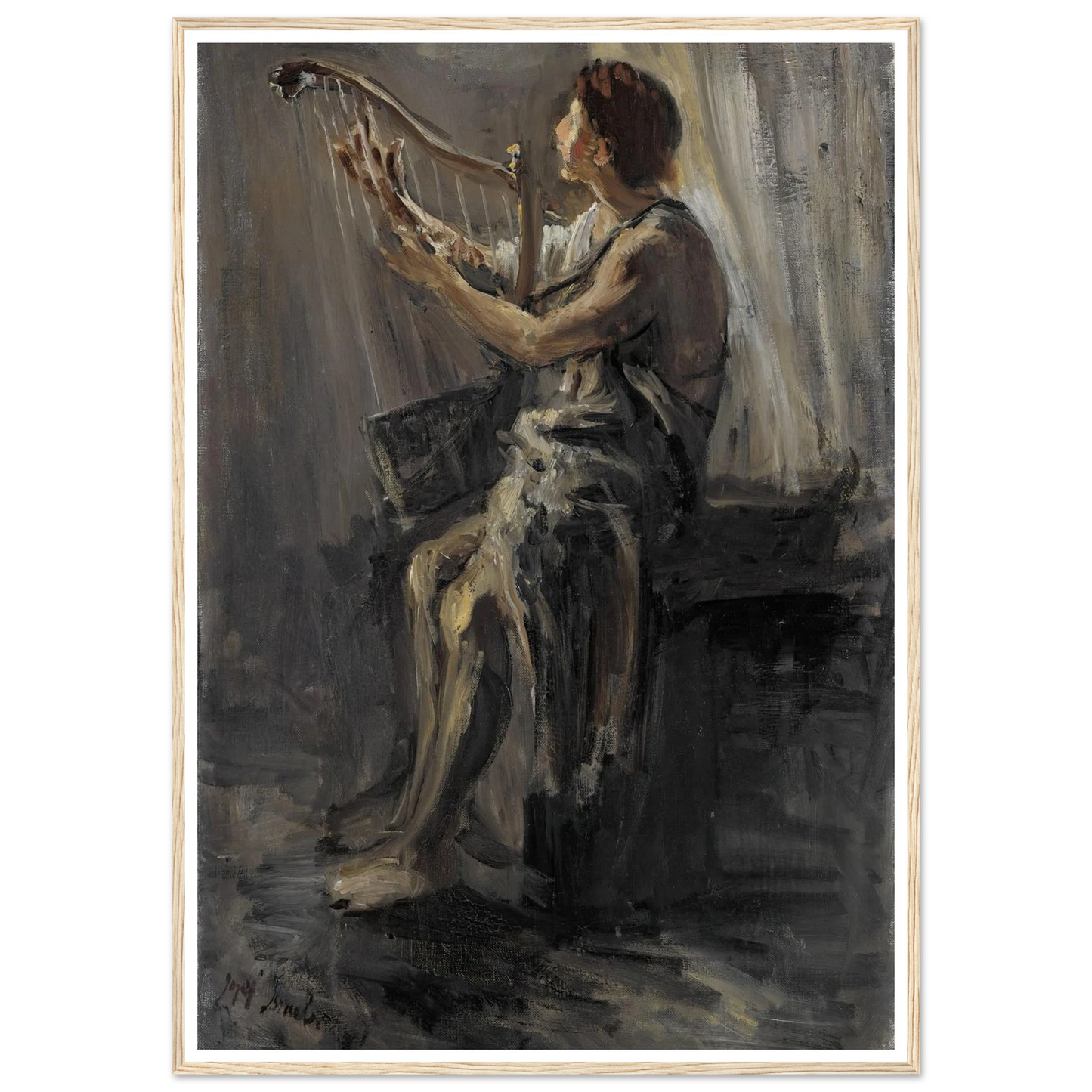 David (1899) Art Print | Jozef Israels - Framed Poster - 30x40 cm / 12x16″ - Black frame
