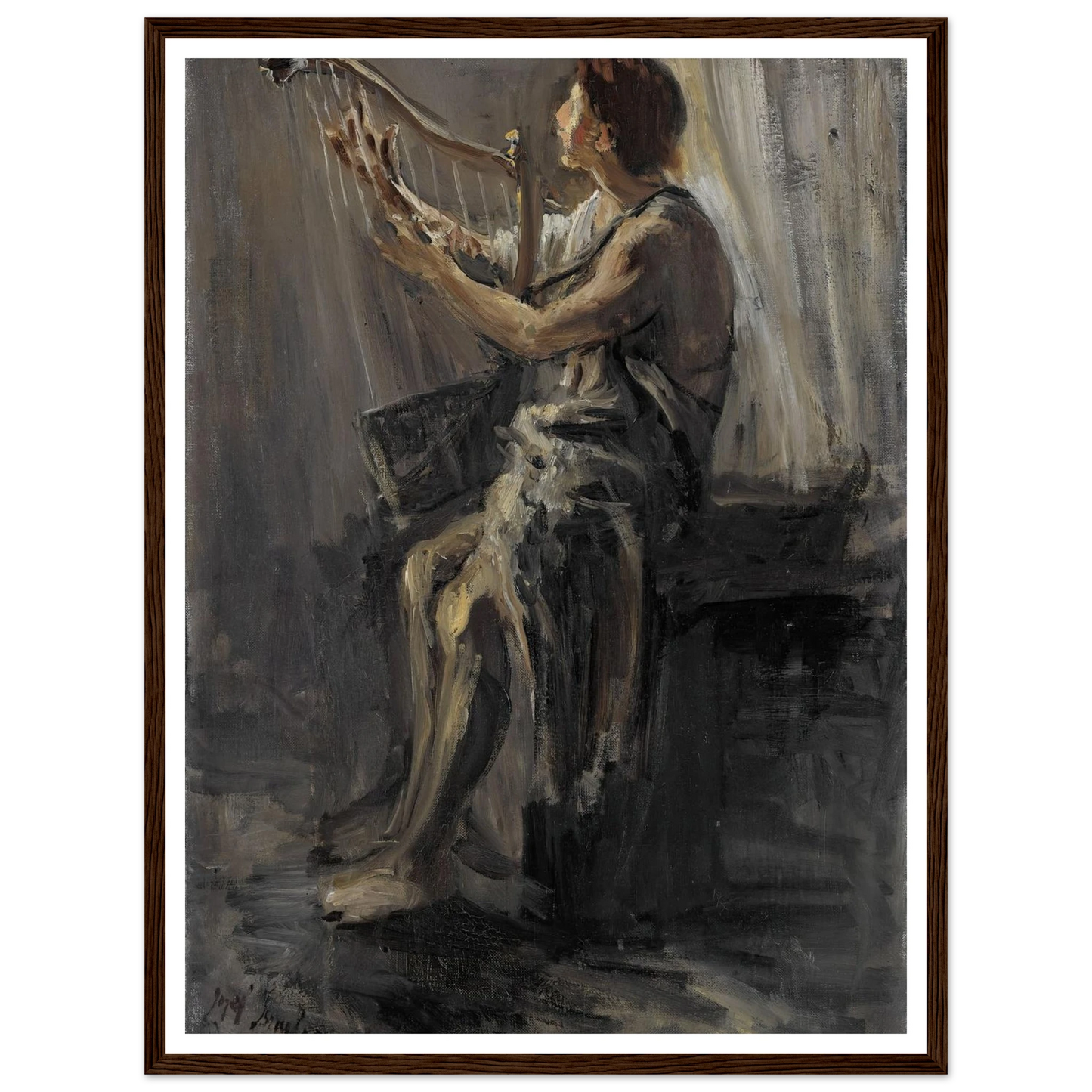 David (1899) Art Print | Jozef Israels - Framed Poster - 30x40 cm / 12x16″ - Black frame
