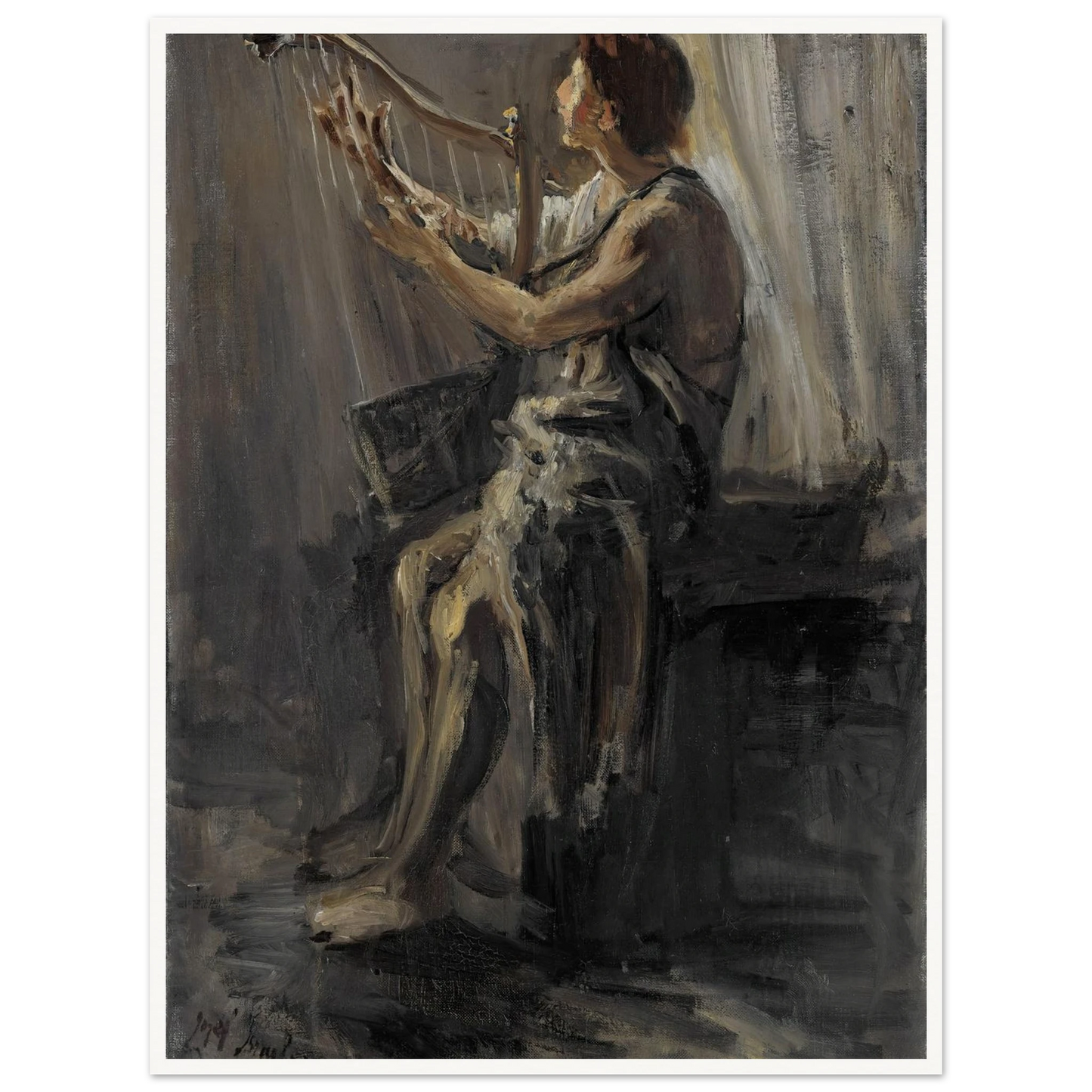 David (1899) Art Print | Jozef Israels - Framed Poster - 30x40 cm / 12x16″ - Black frame
